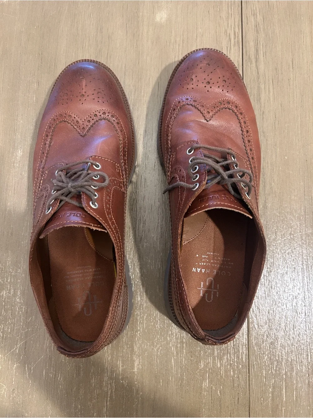 Men's Cole Haan - Brown Leather Wingtip Dress Shoes & coordinating belt